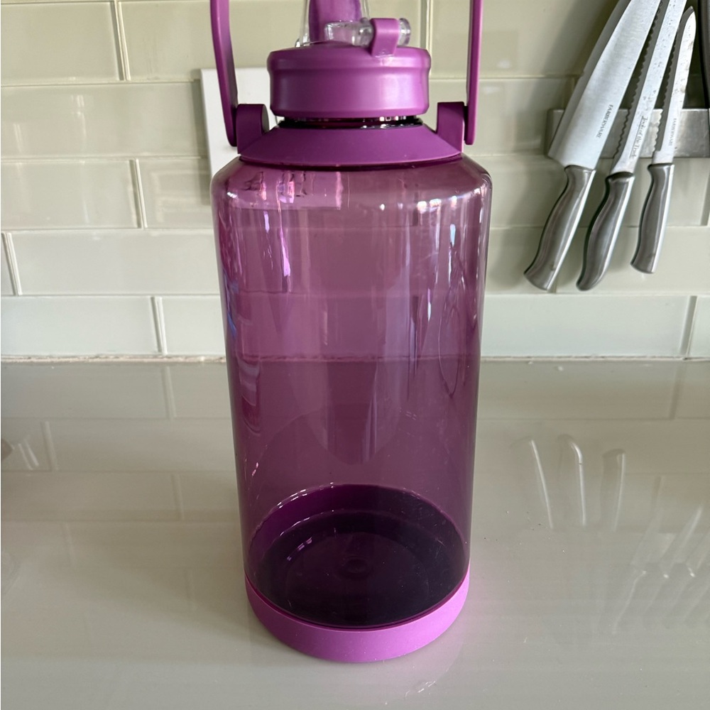 Purple BPA-Free Water Bottle jug with Carry Handle every day living flip cap